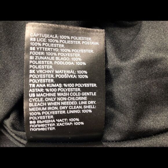 H&M Divided Black Floral 3/4 Sleeve Sheer Shift Dress Ruffle Edge Size 2 - Picture 7 of 7